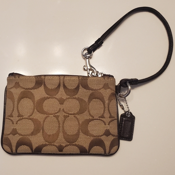 Coach brown monogram wristlet - Picture 2 of 2